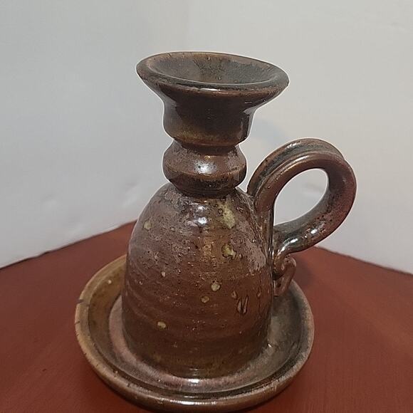 Pottery Hand Made Folk Art Vase Signed 1985 - Picture 2 of 4